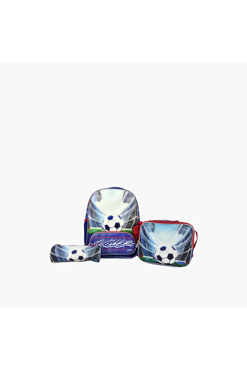 ROCO Football Print 3-Piece Backpack Set - 16 inches